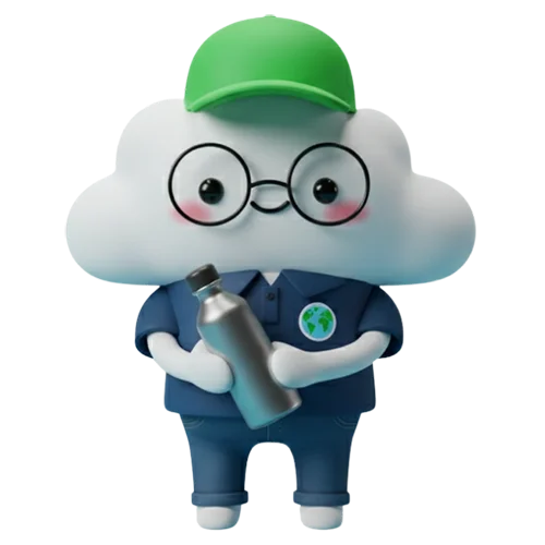 NUBA CON UN TERMO Y LOGO DE PLANETA