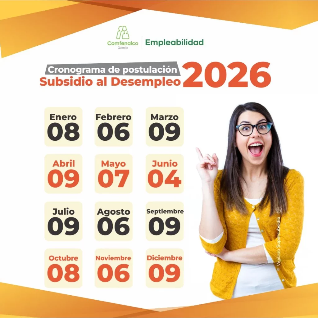 cronograma postulaciones subsidio al desempleo 2026